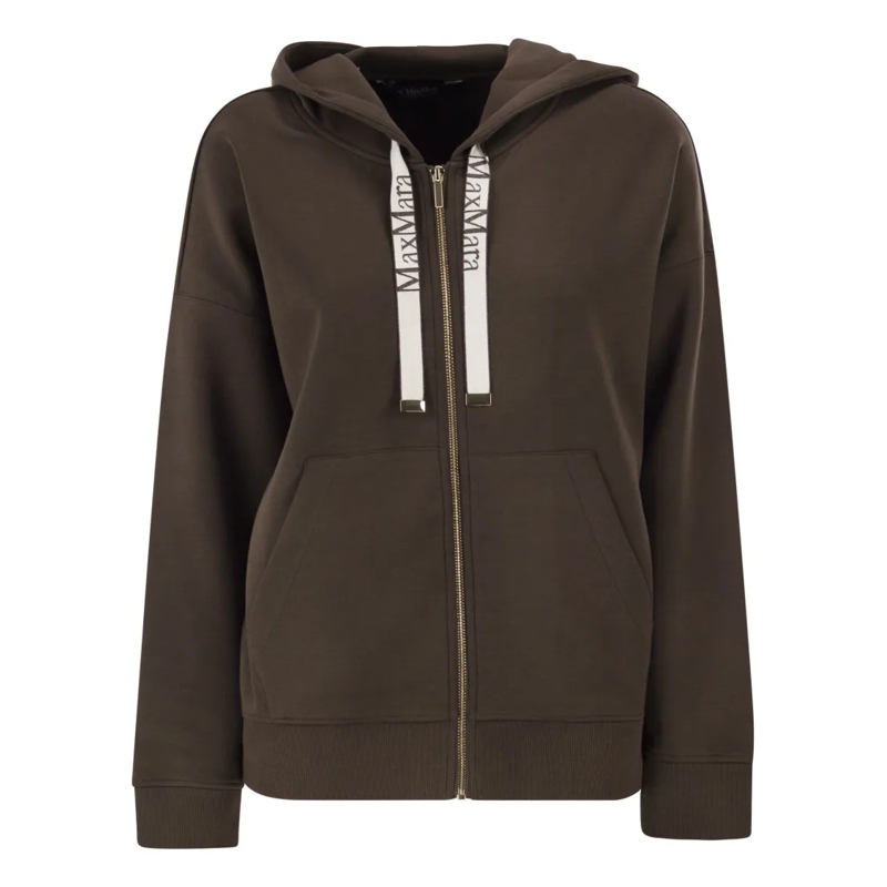 Max Mara  Smmjour - Technical Jersey Zip-Up Sweatshirt Black