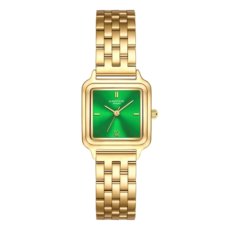 Glanzstücke München Automatikuhr Damen Armbanduhr Edelstahl gold