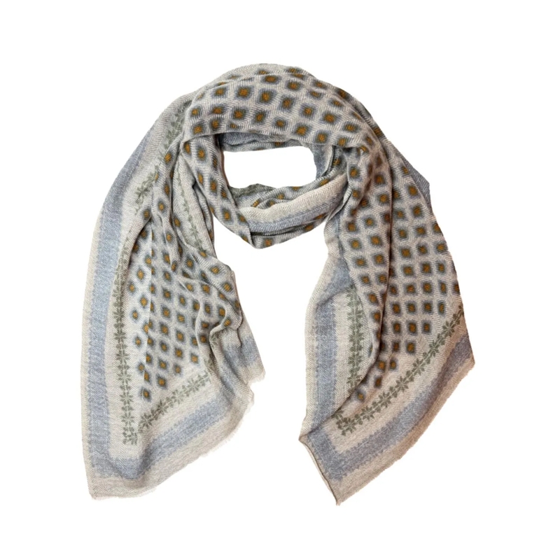 Mala Alisha Écharpe légère Schal Polar aus Wolle & Kaschmir Blau