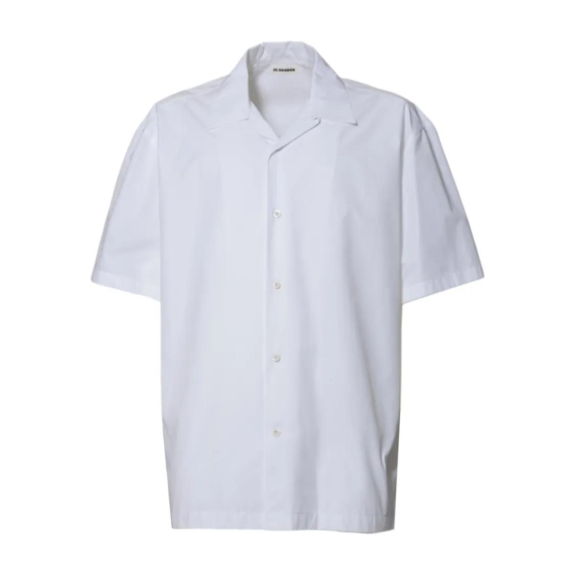 Thumbnail - Jil Sander - White Cotton Short-Sleeve Shirt - Größe 43 - weiß