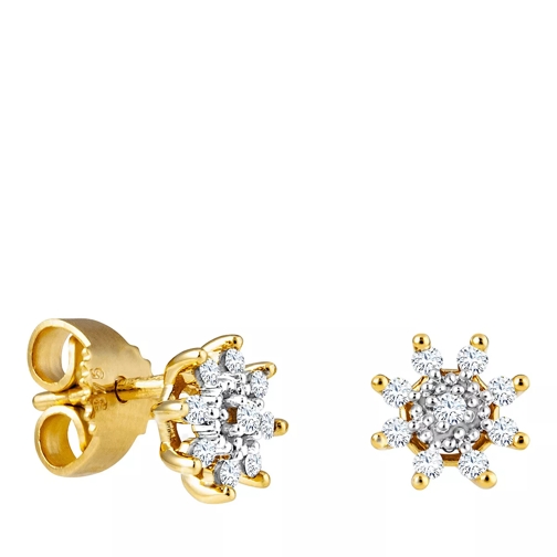 diamondline Stud Earrings 375 18 Diamonds total approx. 0,14 c Yellow Gold Orecchini a bottone