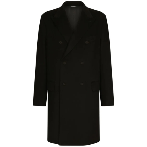 Dolce&Gabbana Double-Breasted Coat Black Overgangsjas