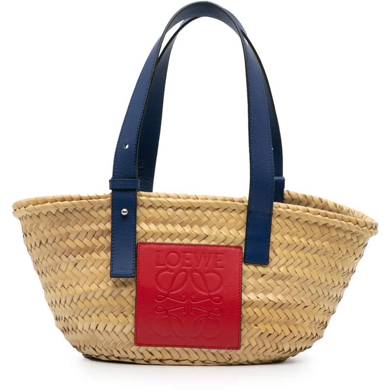 Loewe Shopper Small Raffia Basket Tote braun