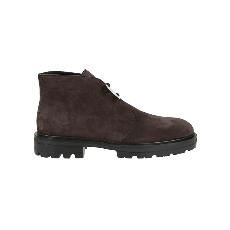 Hogan Bottes H673 Lace-Up Suede Ankle Boot Brown