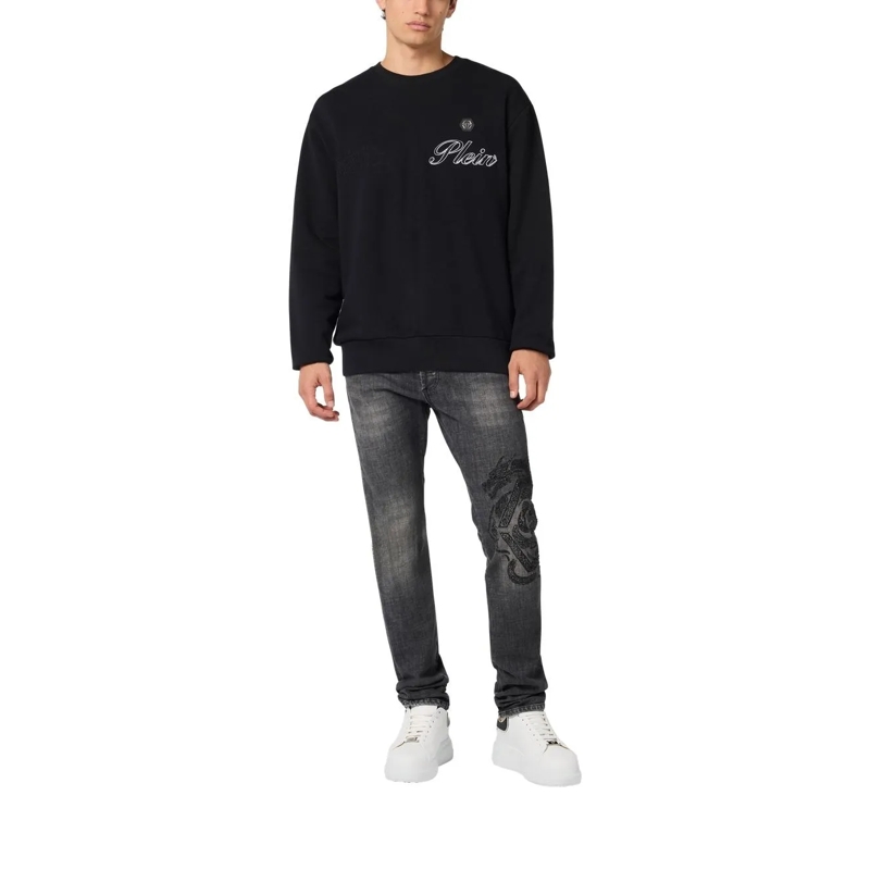 Philipp Plein T-Shirt Round Neck Sweatshirt Signature schwarz(Image 2)