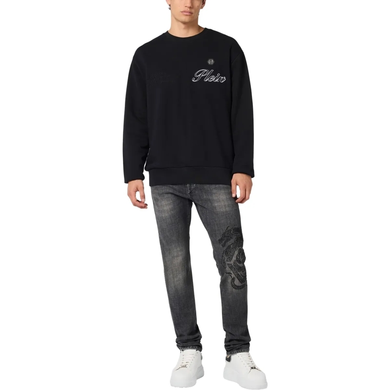 Philipp Plein Top Round Neck Sweatshirt Signature schwarz(Image 4)