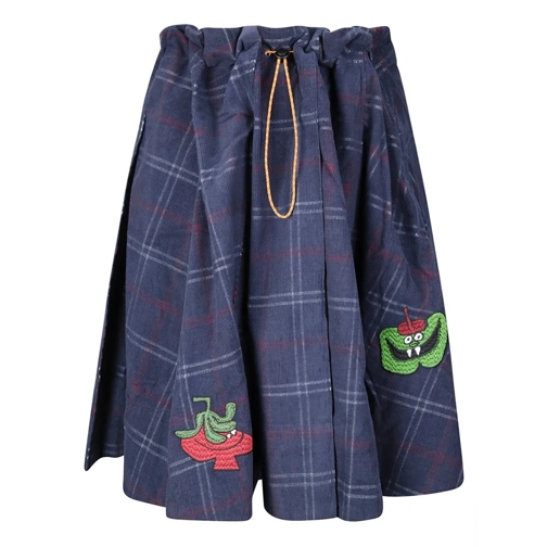 BRAIN DEAD Midi-Röcke Tartan Velvet Midi Skirt Blue