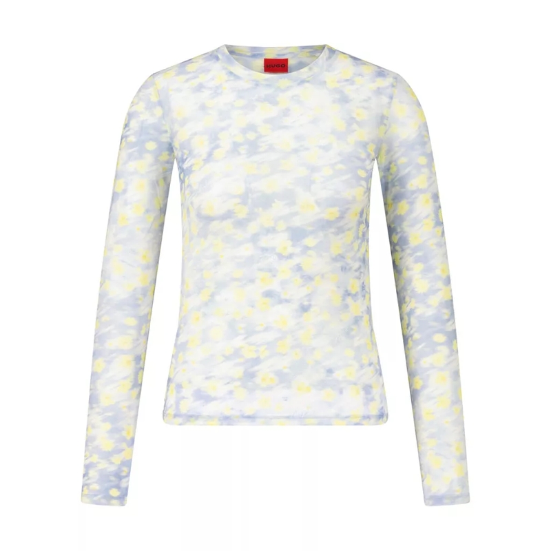 Hugo  Figurbetontes Oberteil Diralina aus Mesh Hellblau