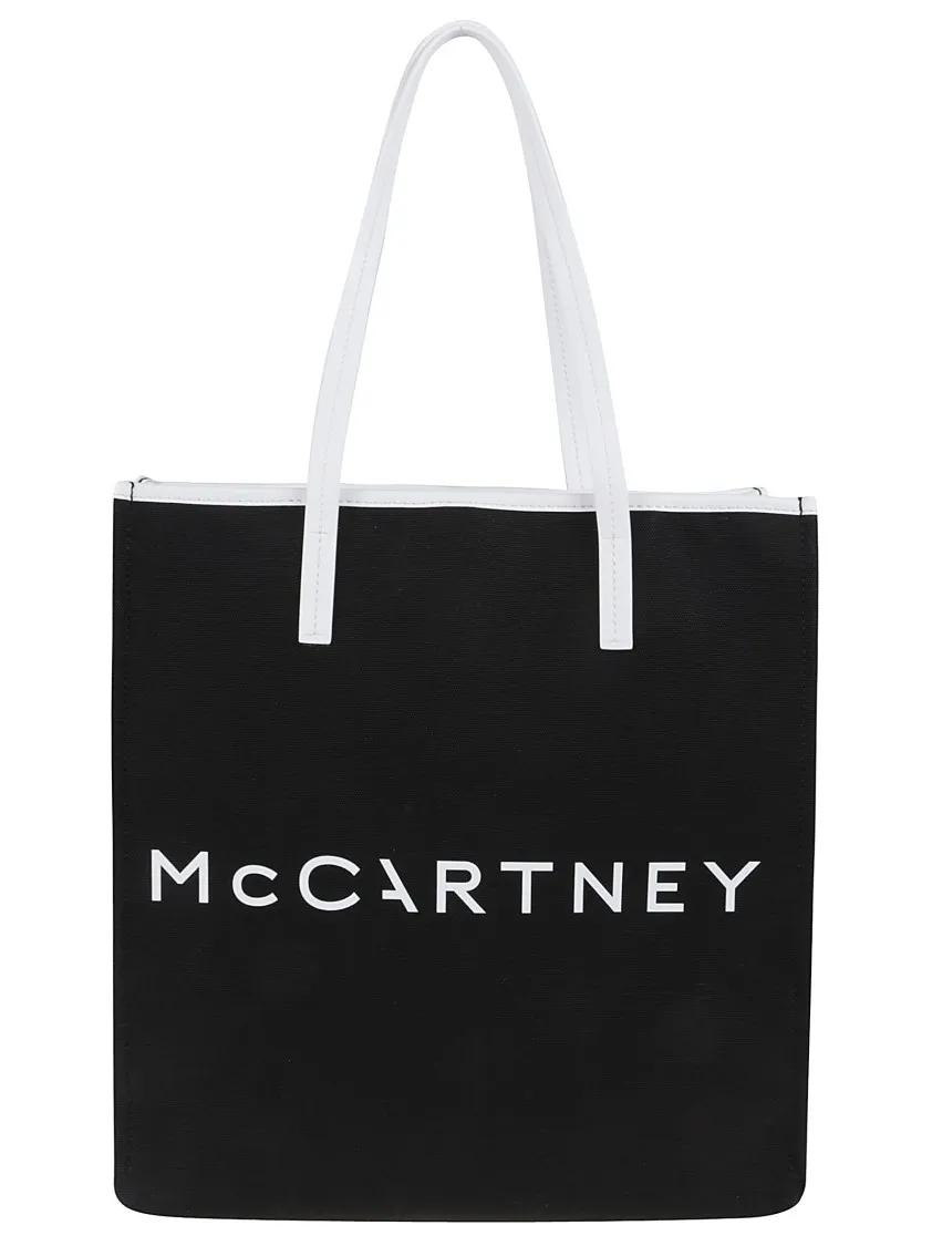 Stella Mccartney Shoppers & Totes Black Eco Canvas Tote Bag in zwart