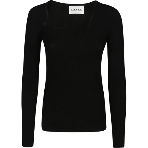 P.A.R.O.S.H. Sweatshirts Leila Long Sleeve Sweater Black schwarz