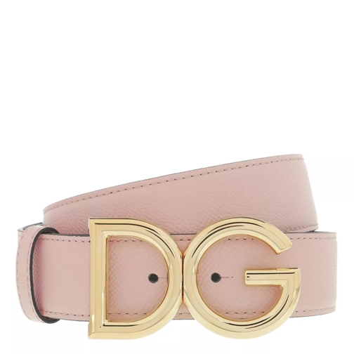 Dolce&Gabbana DG Belt Rosa Polvere Black Leather Belt