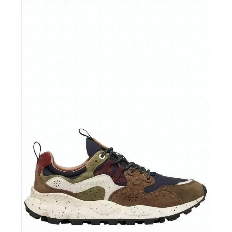 Flower Mountain Lage-top sneaker Low-Top Sneakers With Suede And Fabric Panels Grey