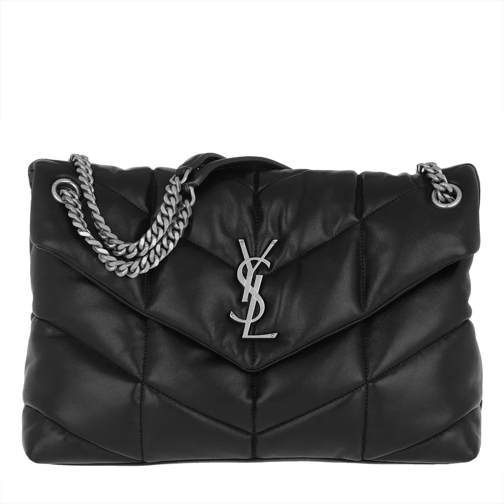 Saint Laurent LouLou Monogram Shoulder Bag M Leather Black Crossbody Bag