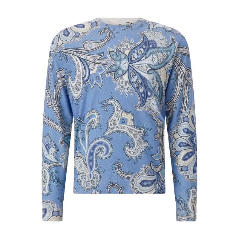 Etro Pull Leichter Pullover mit Paisley-Muster Blau