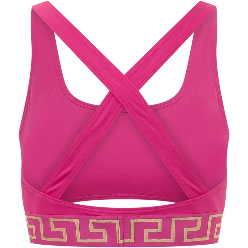 Versace  Top Bikini con Spalline Incrociate e Fascia Logata rose(Image 2)