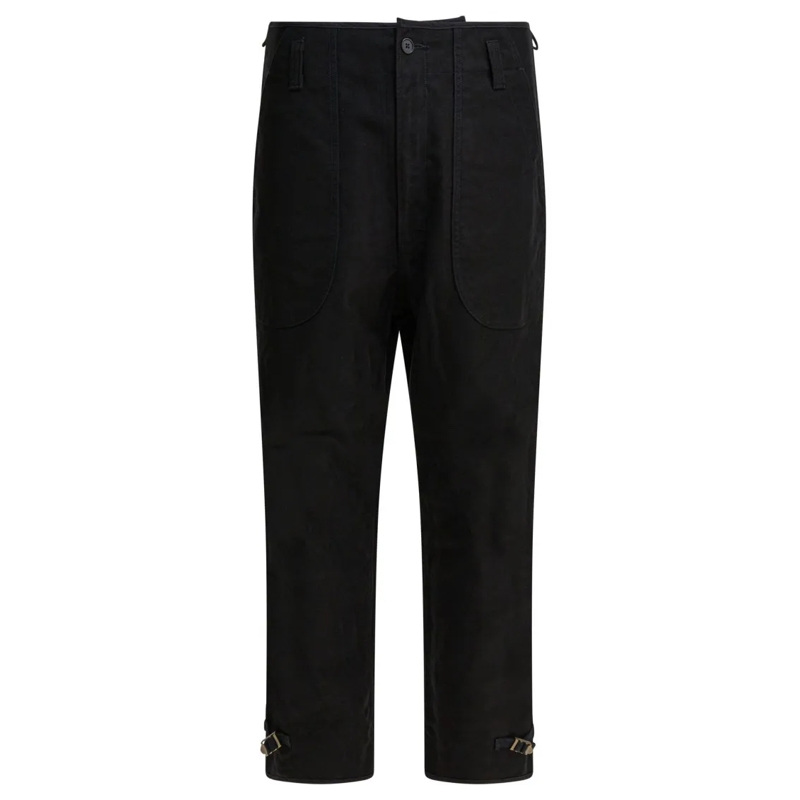 Needles Pantalon de costume Mid-Rise Pants With Voluminous Legs And Tapered Bo Black