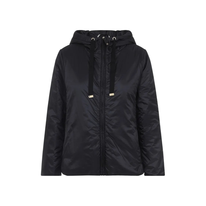 Max Mara Veste de transition Hooded Black And Green Jacket With Functional Pock Black