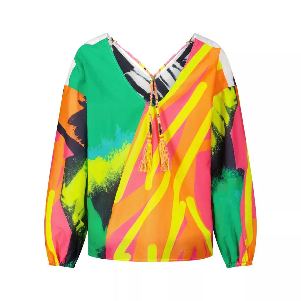 Sportalm Farbenfrohes Blusenshirt aus Seiden-Mix 4810463343 Multicolor 