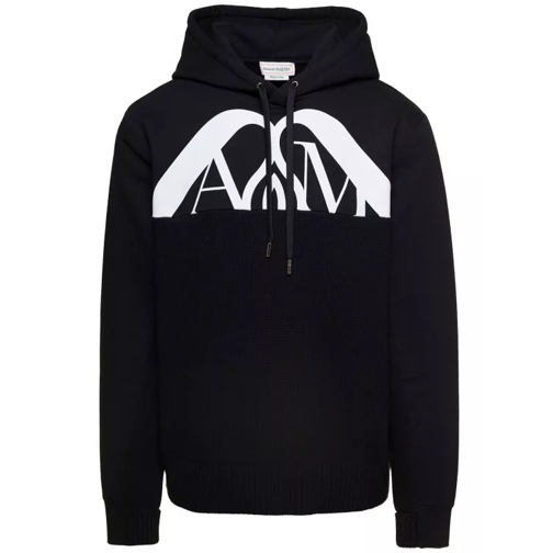 Alexander McQueen Black Hooded Sweatshirt With Contrasting Orchid Lo Black 