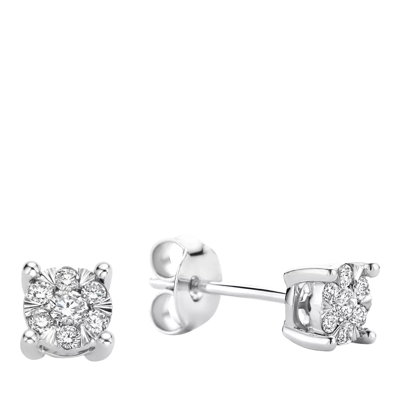 Isabel Bernard Boucles d'oreilles à tige De la Paix Hanaé 14 karat ear studs | diamond 0.16 White gold