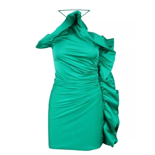 P.A.R.O.S.H. Ruffled Mini Dress Green 