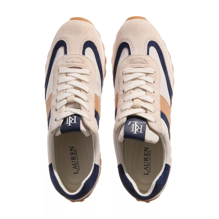 Lauren Ralph Lauren Dani Low Top Lace Sneaker Soft White Sand Refined Navy Buff Low Top Sneaker
