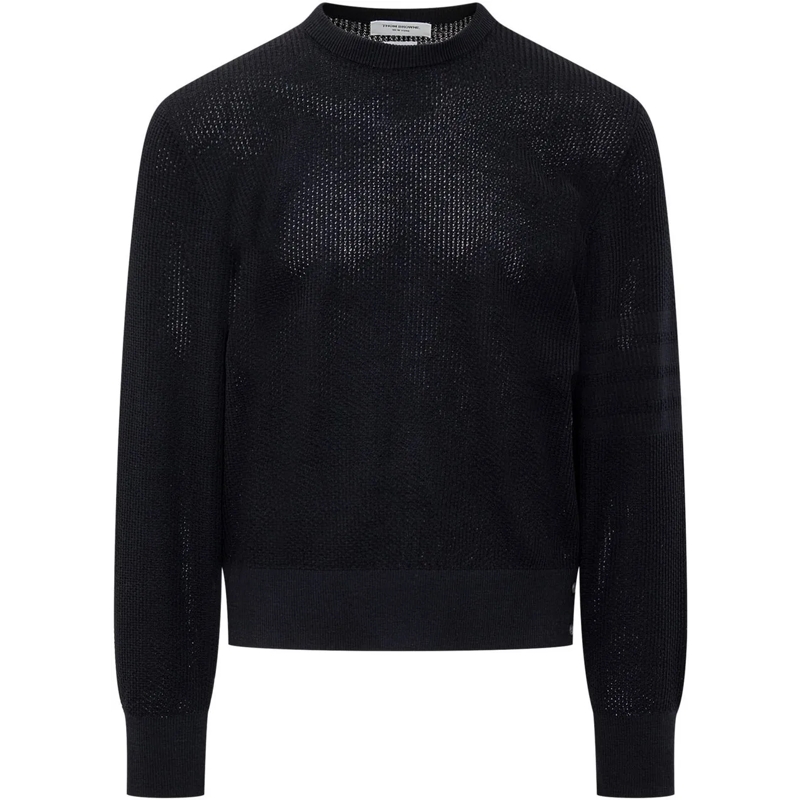 Thom Browne  Maglia 4Bar in Lana Vergine schwarz