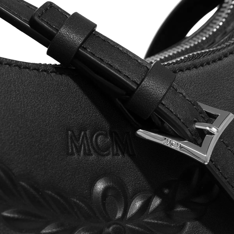MCM Hobo Bag Aren Vi Thlr Mix Hobo Sml Bk, One Size Black(Image 4)