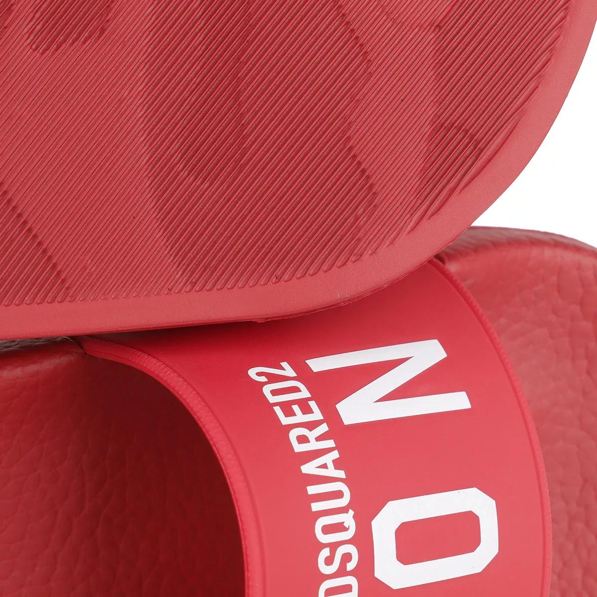 dsquared2 slippers & mules, icon slide sandals en rouge - pour dames