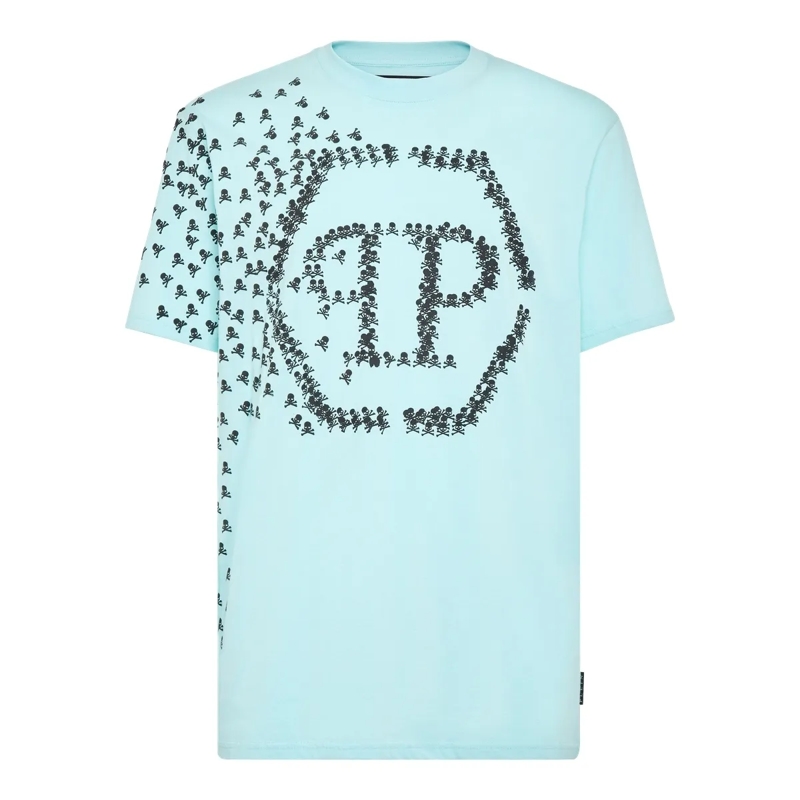 Philipp Plein T-Shirt T-Shirt Skull&Bones hell-blau