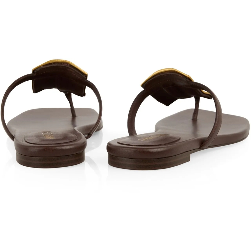 Marc Cain Sandalen Marccain Leather Toe Thongs With Decoration Teensl braun(Image 3)