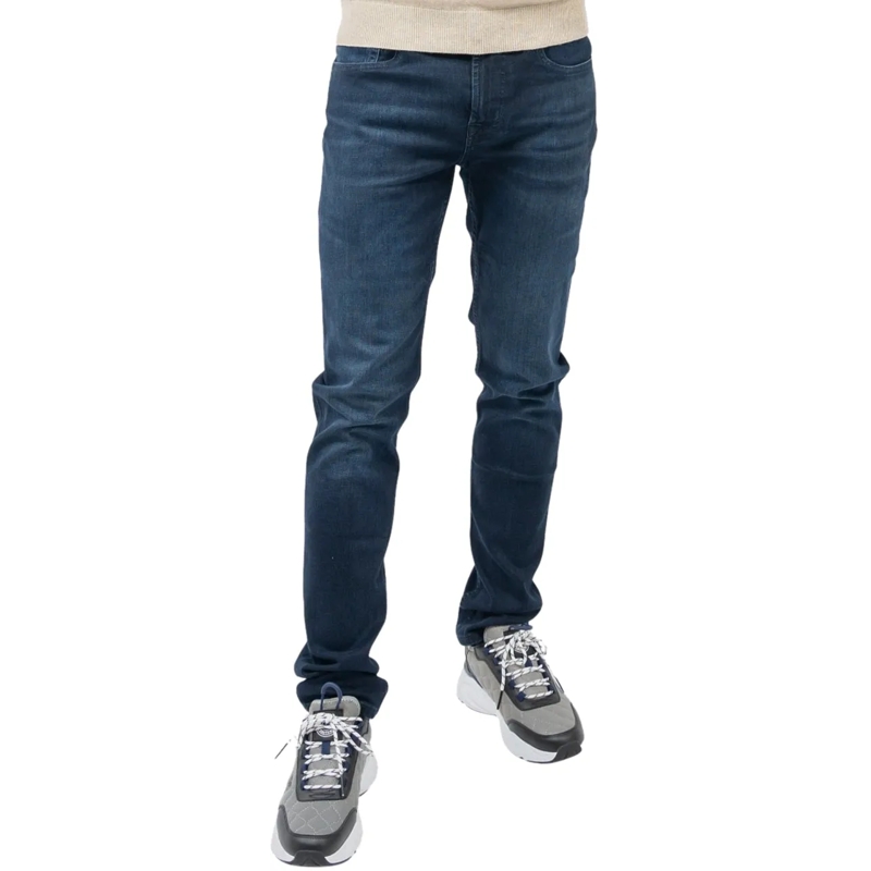 Seven for all Mankind Skinny-Leg-Jeans Slimmy Tapered Luxe Performance Eco Dark Blue Jean blau