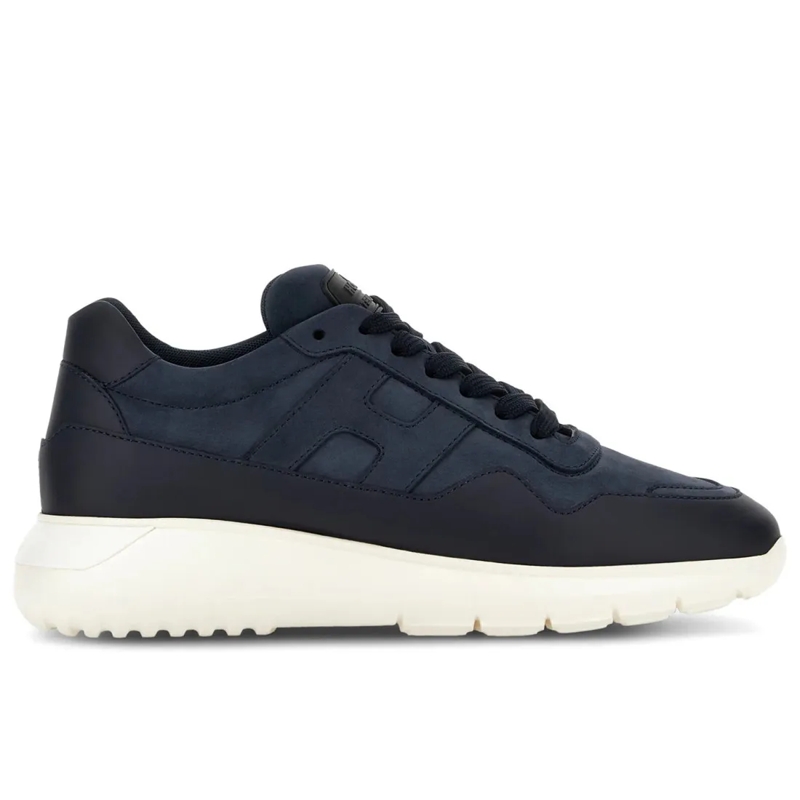 Hogan Lage-top sneaker Blue Leather Low-Top Sneakers With Textured Sole Black