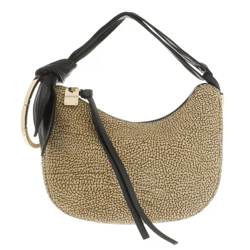Borbonese Petite Luna Satchel Bag Op Natural/Black Crossbody Bag