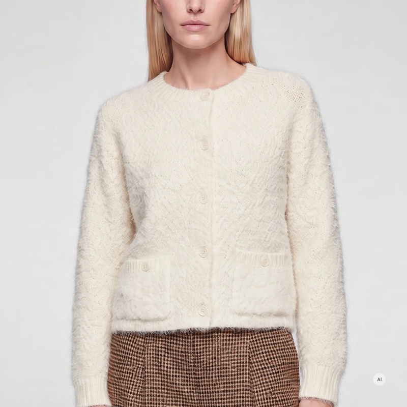 Marc Aurel Blazer Strickjacke- aufgesetzte Taschen- Rippenbündche beige(Image 3)
