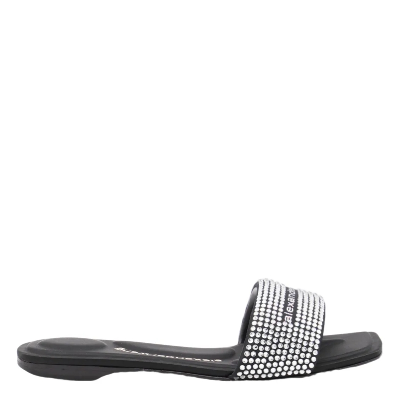 Alexander Wang Sandalen Open Toe Sandals With Sparkling Rhinestone Straps Grey