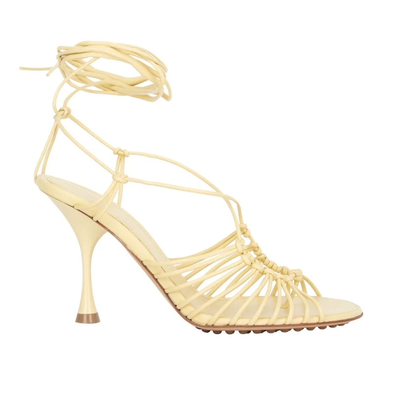 Bottega Veneta Sandalen Dot Leather Sandals Beige Neutrals