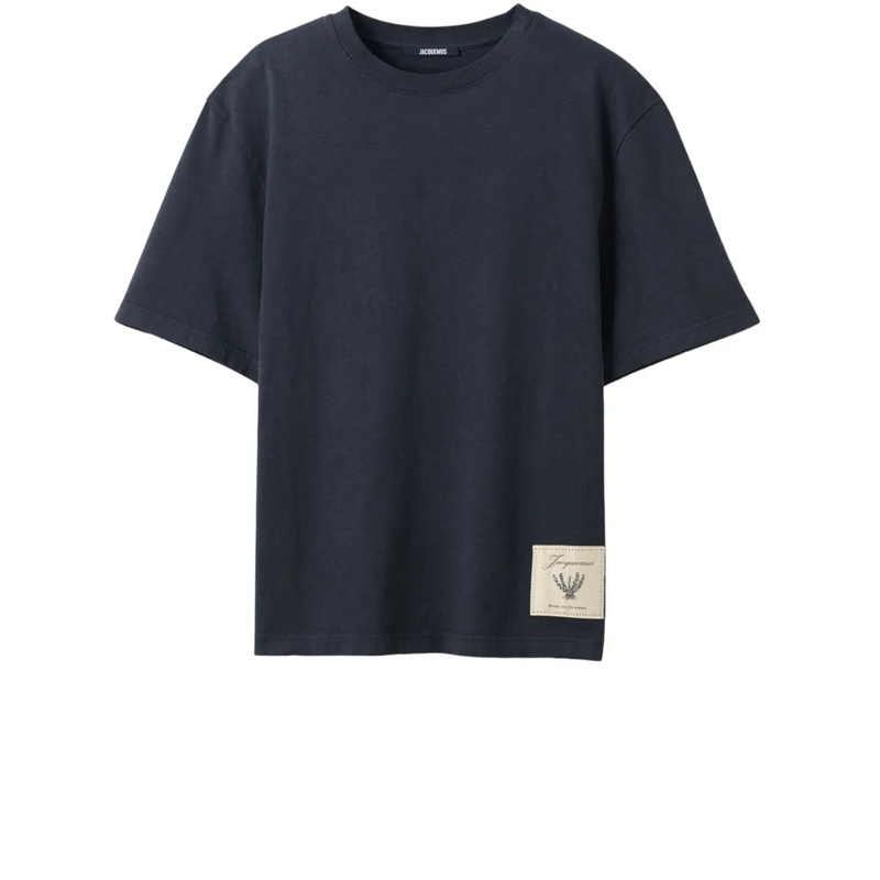 Jacquemus T-shirt Vintage-Effect Cotton Jersey T-Shirt With Embroide Black