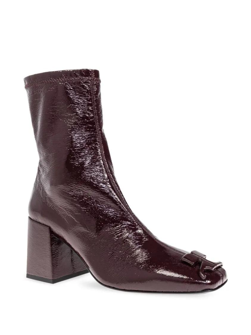 Thumbnail - Courrèges Stiefel - Glossy Burgundy Ankle Boots - Gr. 38 (EU) - in Schwarz - für Damen