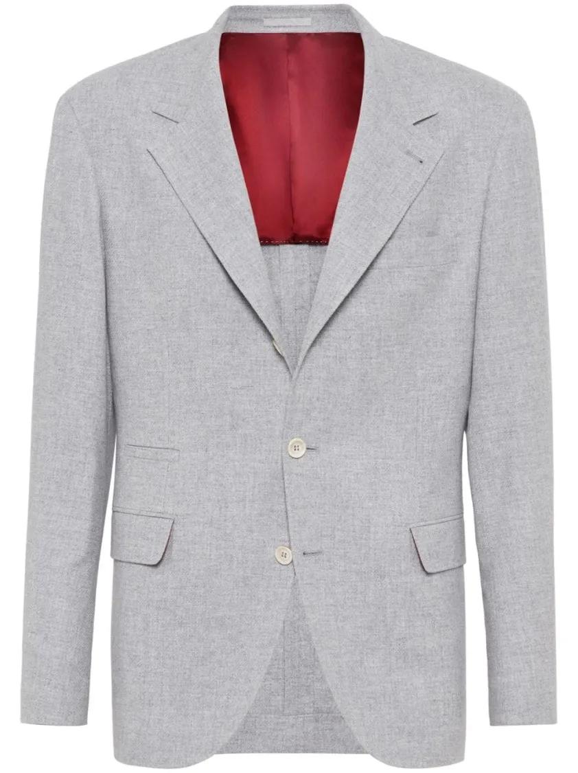 Brunello Cucinelli - Single-Breasted Wool Blazer - Größe 50 - grau