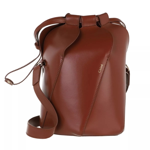 Chloé Tulip Bucket Bag Leather Sepia Brown Bucket Bag