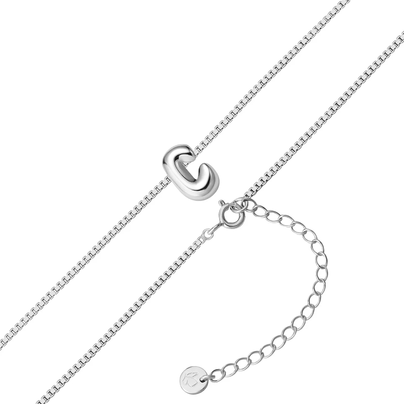 Glanzstücke München Mittellange Halskette Sterling Silber Halskette Buchstabe C silber(Image 3)