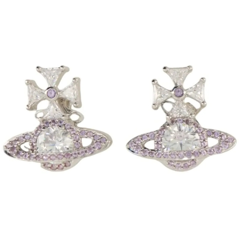 Vivienne Westwood Créoles Mila Earrings Platinum White weiß