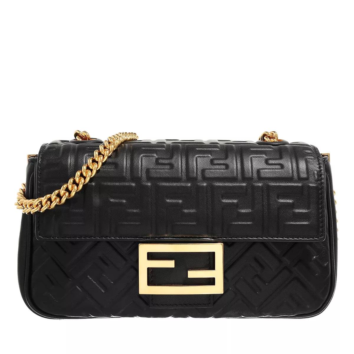 Fendi Crossbody Bags - Baguette Chain Midi Nappa Shoulder Bag FF - Gr. unisize - in Schwarz - für Damen