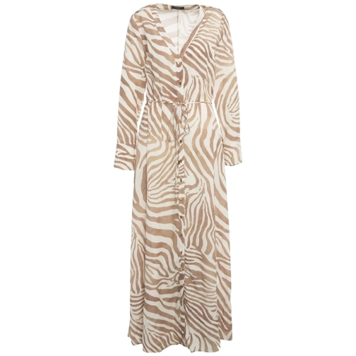 Guess Robes midi Maxi dress with animal print beige
