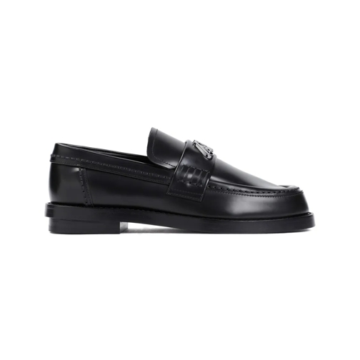 Alexander McQueen Ballerina Black Brushed Leather Loafers Black