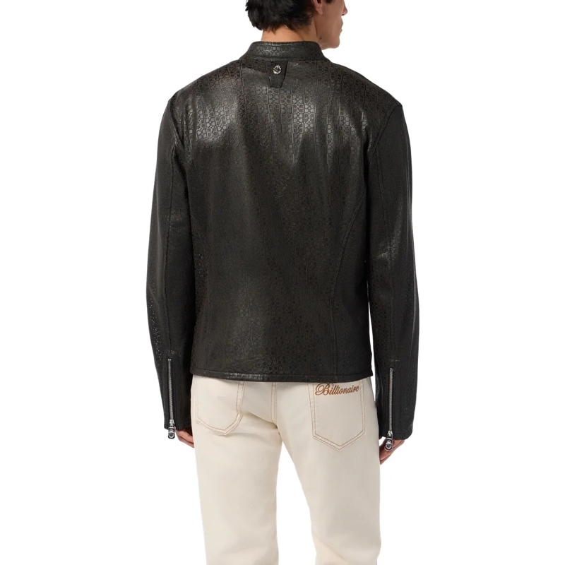 BILLIONAIRE Lederjacke Perforated Moto Jacket Bb schwarz(Image 2)