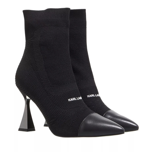 Karl Lagerfeld Debut Mix Knit Ankle Boot Black Enkellaars