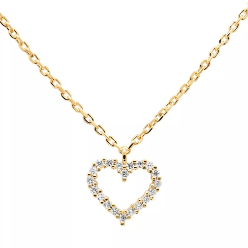 PDPAOLA Necklace Heart White/Yellow Gold Kurze Halskette