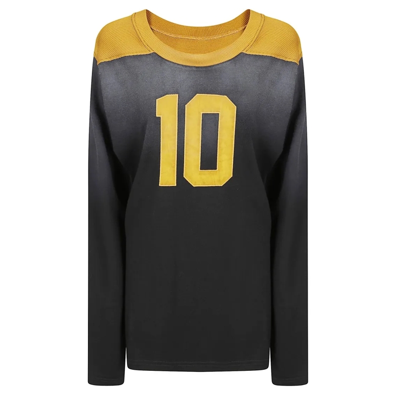 Maison Margiela Langärmeliges Oberteil Long-Sleeve Wide Neck T-Shirt With Applied Number  Multicolor